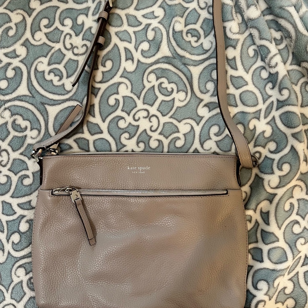 Kate Spade Taupe Leather Crossbody Bag